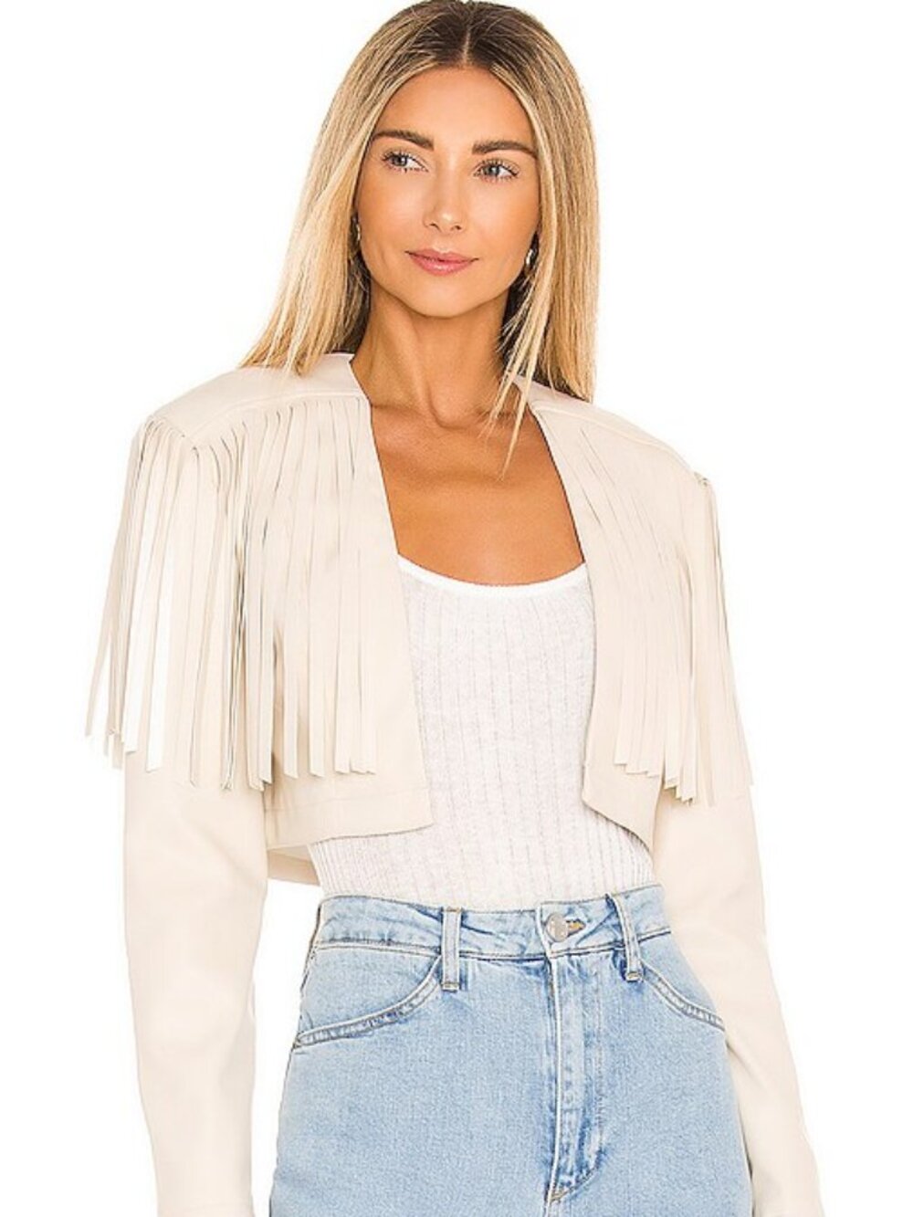 Lovers Friends Arizona Fringe Faux Leather Jacket Large NWOT